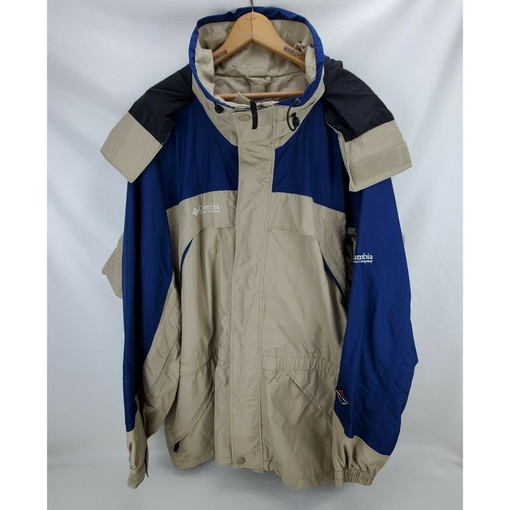Columbia Omni Tech Tan Insulated Waterproof w/ Hood Winter Coat Jacket Mens XXL